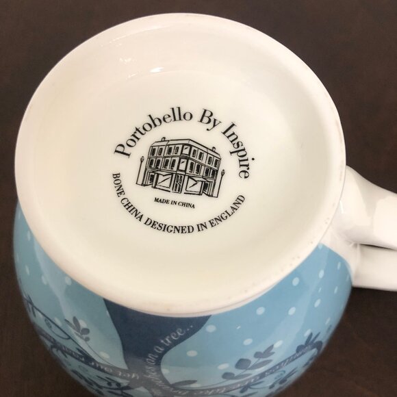 Portobello By Inspire Pedestal 14oz Coffee Mug Family Tree Light Blue - Picture 3 of 7